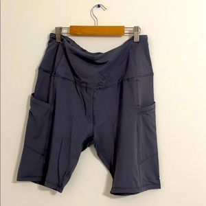 Gray High Waisted Biker Shorts